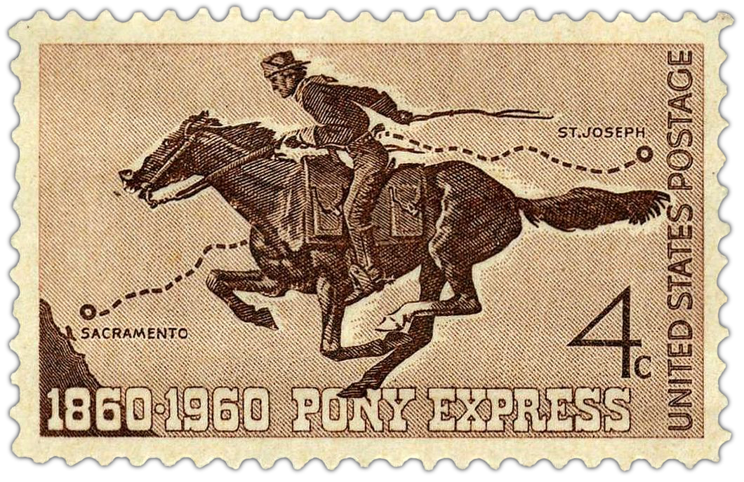 1860-1960 Pony Express Stamp
